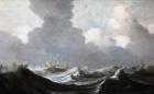 Four Vessels Running Before a Gale, 1630 (oil on panel)