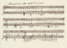 Portion of the Manuscript of Beethoven's A Flat Major Sonata, Opus 26 (pen & ink)