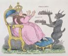 Queen Catherine's Dream, 1791 (colour etching)