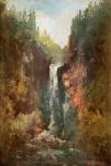 Waterfall (also known as the La Chute de Conches), 1873 (oil on wood)