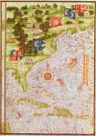 F.52v Map of Florida and the Antilles, from 'Cosmographia Universelle', 1555 (w/c on paper)