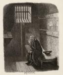 Fagin in the condemned cell, from 'The Adventures of Oliver Twist' by Charles Dickens (1812-70) 1838, published by Chapman & Hall, 1901 (engraving)