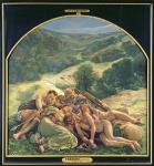 Night, central section of 'The Golden Age' Triptych, 1900 (oil on canvas) (see 309507 for triptych)