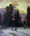 Sunset over a Winter Landscape, c.1902 (oil on canvas)