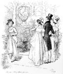 'No, no, stay where you are', illustration from 'Pride & Prejudice' by Jane Austen, edition published in 1894 (engraving)