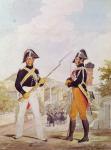 Police Officers of the Garde des Consuls in Uniform (w/c on paper)