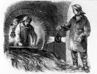 Flushing the Sewers, illustration from 'London Labour and the London Poor' by Henry Mayhew, c.1840s (litho)