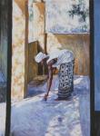 Girl Sweeping II, 2002 (oil canvas) (see also 188679, 188681)
