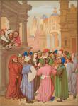St. Catherine Surrounded by the Doctors of Alexandria, after a miniature from the 'Brevarium Grimani' said to be by Hans Memling (c.1433-94) from 'Le Moyen Age et la Renaissance' by Paul Lacroix (1806-84) published 1847 (litho)