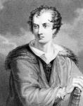 Portrait of George Gordon, 6th Lord Byron of Rochdale (1788-1824) (engraving) (b&w photo)