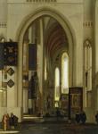 Interior of a Church with Figures, 1685 (oil on panel)