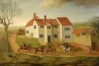 John Sidey and his Hounds at a Farmhouse near Hadleigh, Suffolk (oil on canvas)