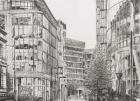 Manchester, Deansgate, view from cafe,2010, (Ink on Paper)