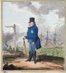 The Way to Bushey, 1820 (hand-coloured engraving)