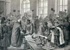 Custom House Officers Examining Passengers' Luggage from Germany, at Wirballen, on the Russian Frontier, from 'The Illustrated London News', 29th January 1887 (engraving)