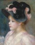 Young Girl in a Pink-and-Black Hat, c.1891 (oil on canvas)