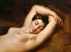 A Sleeping Nymph (detail of the head), 1850 (oil on canvas)