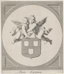 Coat of arms of the Guild of Saint Luke, 18th century (engraving)