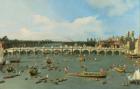 Westminster Bridge, London, With the Lord Mayor's Procession on the Thames (oil on canvas) (detail of 118509)