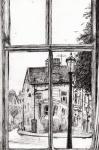 View from Old Hall Hotel Buxton, 2009, (ink on paper)