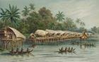 Sowek, a Pile village on the North coast of New Guinea, from 'The History of Mankind', Vol.1, by Prof. Friedrich Ratzel, 1896 (litho)