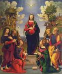 Immaculate Conception and Six Saints (oil on panel)
