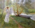 A walk by the river, 1890 (oil on canvas)