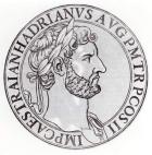 Emperor Hadrian (76-138) (engraving) (b/w photo)