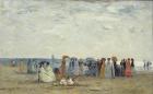 Swimmers on Trouville beach, 1869 (oil on wood)