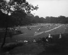 The Tennis courts, Central Park, New York, c.1904 (b/w photo)