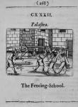 The Fencing School (woodcut) (b/w photo)