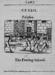 The Fencing School (woodcut) (b/w photo)