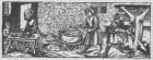 Interior of a Kitchen, from 'Calendarium Romanum' by Jean Staeffler, printed Tubingen, Germany, 1518 (woodcut)