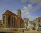 The Church Square in Wasserburg am Inn, 1838 (oil on canvas)