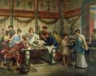 A Roman Feast, (late 19th century) (oil on canvas)