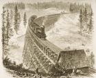 Trestle Bridge on the Pacific Railway, Sierra Nevada, c.1870, from 'American Pictures', published by The Religious Tract Society, 1876 (engraving)