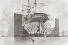 The floating dock at Cartagena, Murcia, Spain in the mid 19th century. From L'Univers Illustre published 1866.