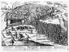 The Siege of Cambrai, September 1581 (engraving) (b/w photo)