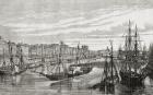 Nantes, France, in the 18th century, from 'Histoire de la Revolution Francaise' by Louis Blanc (1811-82) engraved by Charles Maurand (fl.1863-81) 1847-62 (litho)
