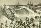 The Ashantee War, (landing Troops on the Gold Coast) (engraving) (b/w photo)