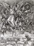 St. Michael and the Dragon, from a Latin edition, 1511 (xylograph) (b/w photo)