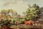 American Farm Scenes, engraved by Nathaniel Currier (1813-98) pub. by Currier and Ives, New York (colour litho)