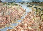 The 'Carta della Catena' showing a panorama of Florence, 1490 (detail of 161573)