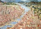 The 'Carta della Catena' showing a panorama of Florence, 1490 (detail of 161573)