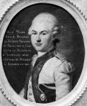 Donatien Marie Joseph de Vimeur (1755-1813) Vicomte de Rochambeau (oil on canvas) (b/w photo)