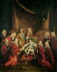 Louis XV (1710-74) Granting Patents of Nobility to the Municipal Body of Paris (oil on canvas)