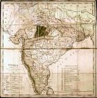 Map of India, 1803 (engraving) (b/w photo)