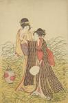 Two Ladies, Edo Period (1603-1868) (coloured woodblock print)
