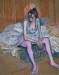 Dancer with Pink Stockings, 1890 (pastel on board)