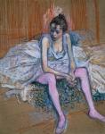 Dancer with Pink Stockings, 1890 (pastel on board)